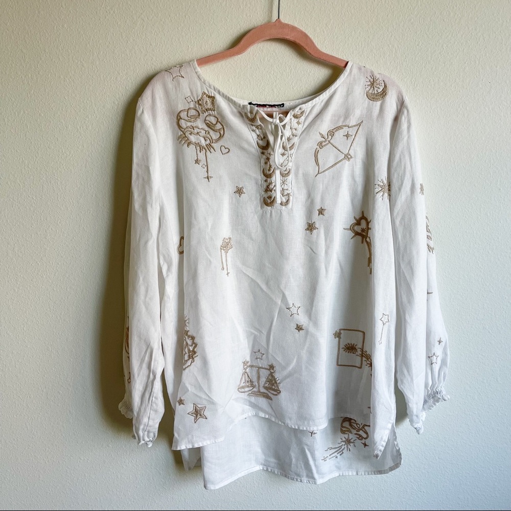 ❤️SOLD❤️Johnny Was Algol Linen Split Neckline Whi - Picture 4 of 11